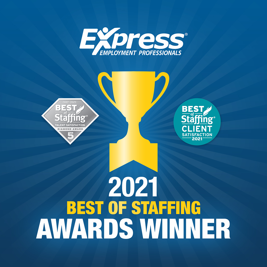 Express Employment Professionals Recognized with ClearlyRated’s 2021 Service Excellence Awards