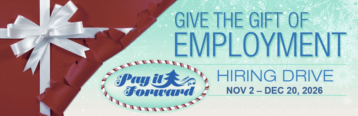 Pay it forward hiring drive - November 2nd through December 20th, 2026