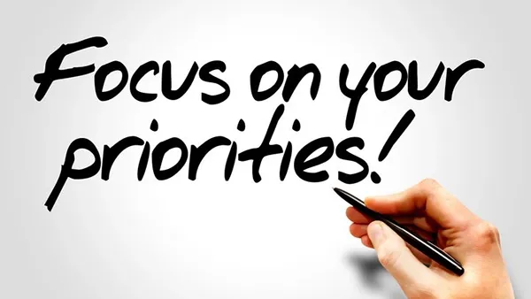 Handwriting Focus on your priorities.