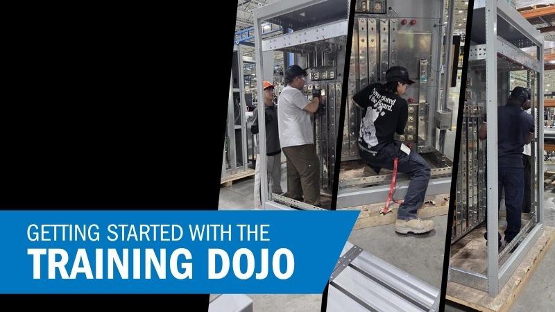 Photos of employees working in the Forgent Power Solutions Training Dojo