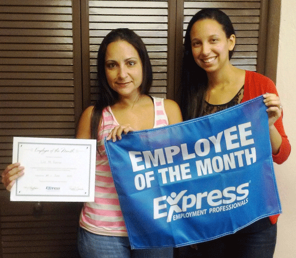 Liz-Ferrer-Associate-of-the-Month-Express-Staffing-Miami-Lakes-FL