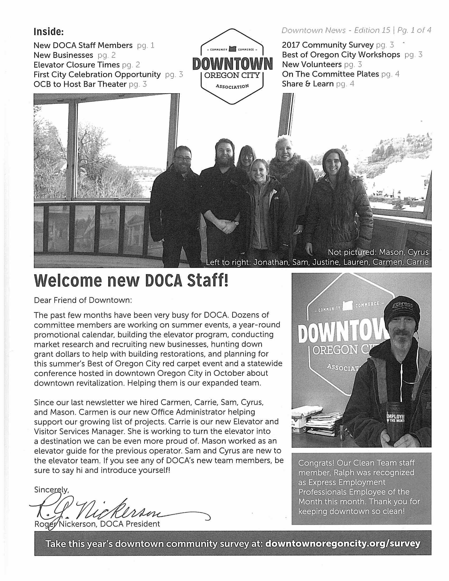 Downtown Oregon City Association Newsletter