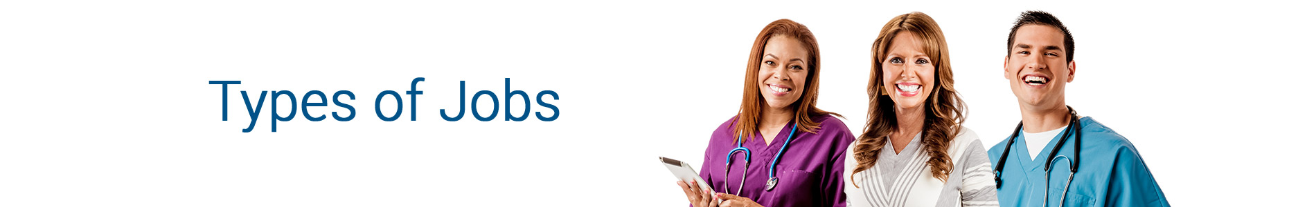 Healthcare - Types of Jobs page banner